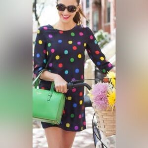 Kate Spade Iconic Belina silk polka dot shift mini dress